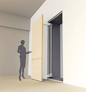 Sugatsune’s award-winning LIN-X1000 lateral door opening system.